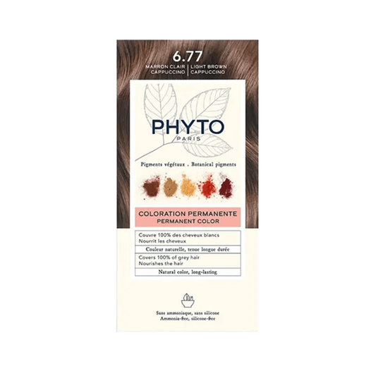 Phyto Permanent Hair Color NO.6.77 - Light Brown Cappuccino