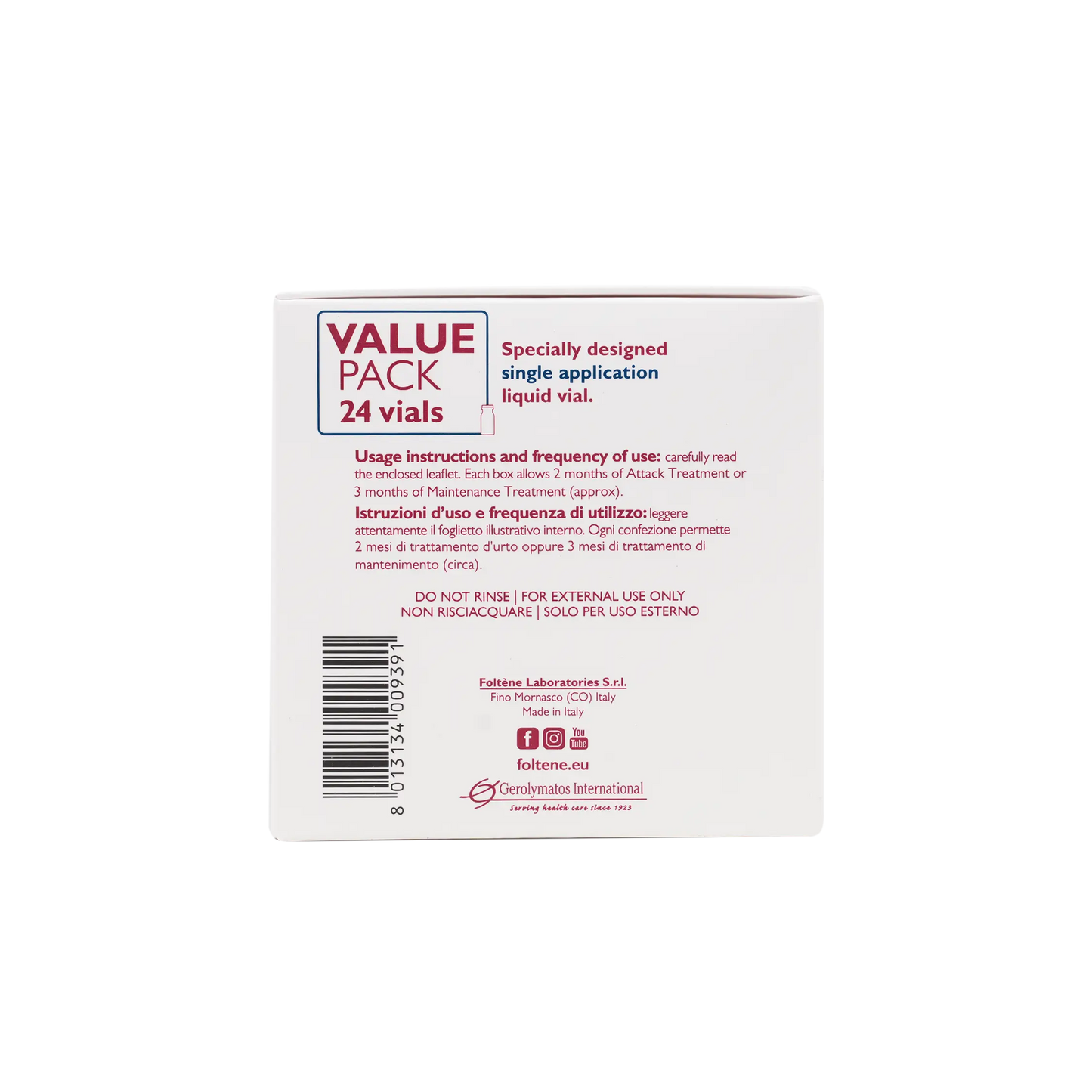 FOLTENE HAIR & SCALP TREATMENT FOR MEN -24 VIALS