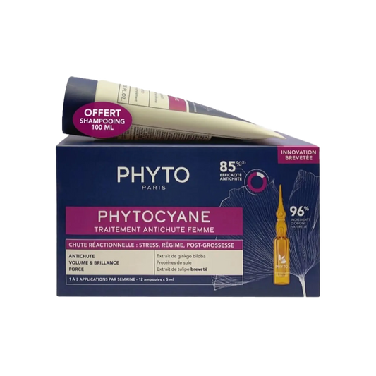 Phyto Phytocyane Reactional Ampoules For Woman + Shampoo 100 ml Free