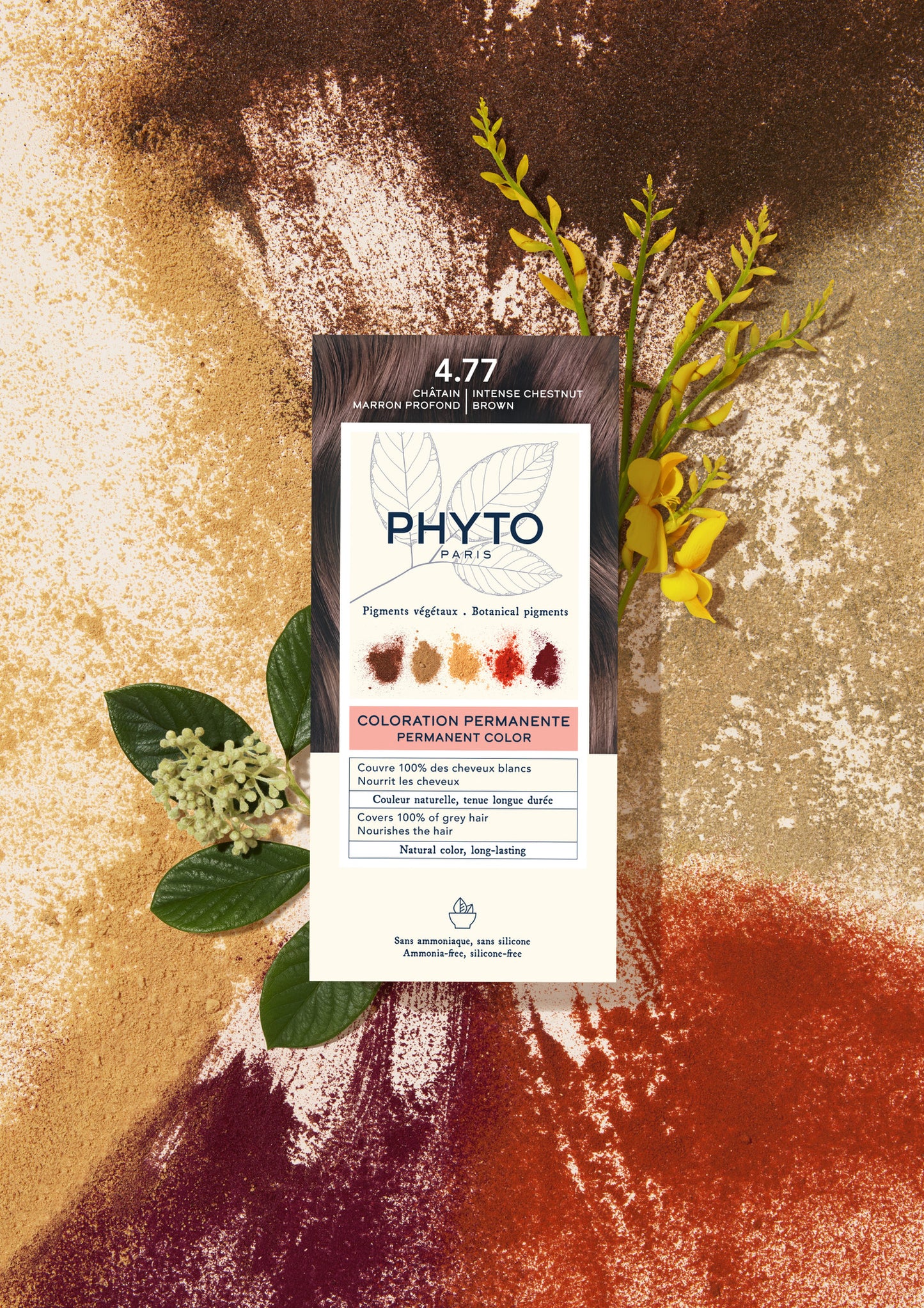 Phyto Permanent Hair Color NO.4.77 - Intense Chestnut Brown