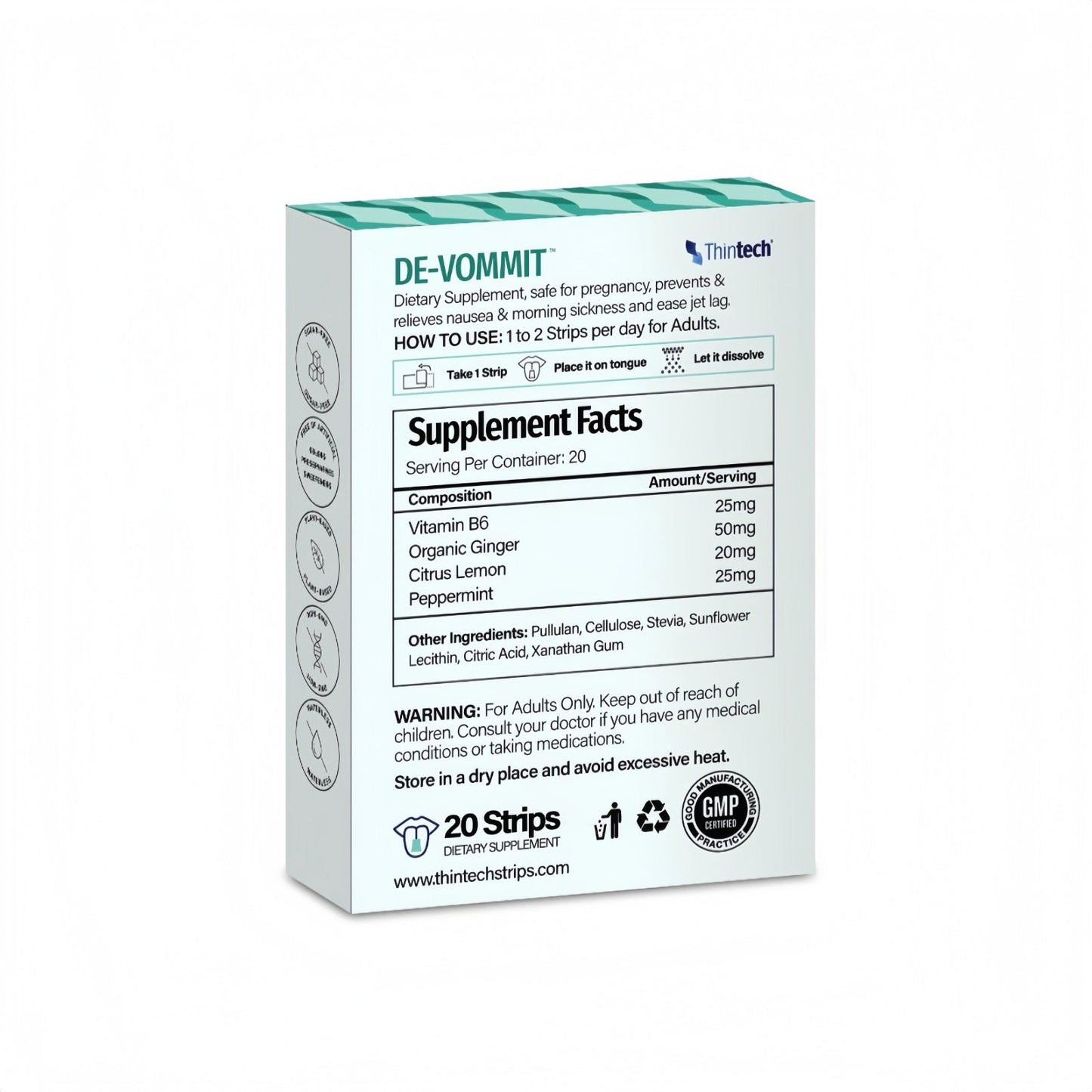 Thintech De-Vomit 20 strips