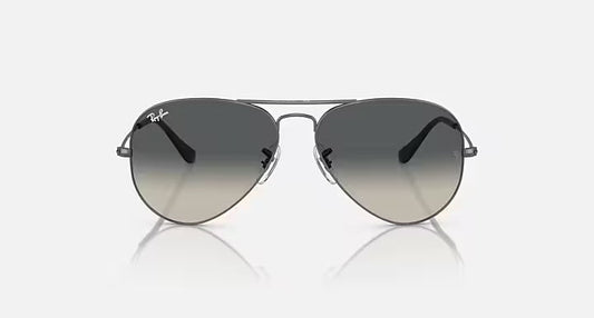 Ray-Ban Aviator Gunmetal & Grey Sunglasses-Size 55