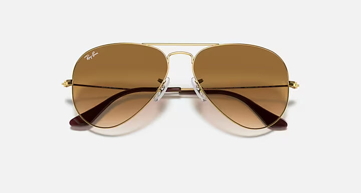 Ray-Ban Aviator Gold & Brown Sunglasses -Size 62