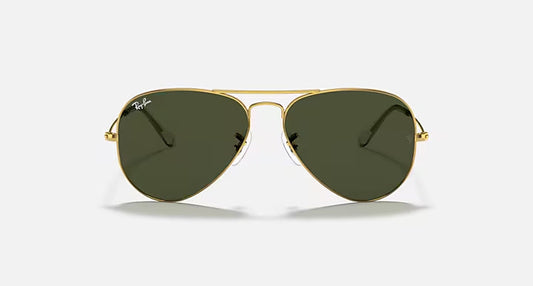 Ray-Ban Aviator Gold &Green Sunglasses - Size 58