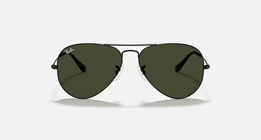 Ray-Ban Aviator Black & Green Sunglasses- Size 58