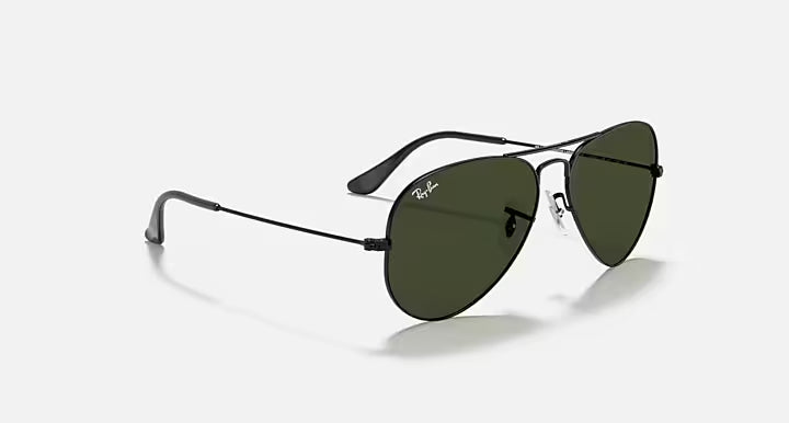 Ray-Ban Aviator Black & Green Sunglasses- Size 58