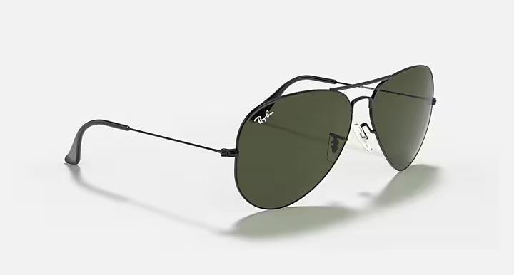 Ray-Ban Aviator LARGE METAL II Black & Green Sunglasses -Size 62