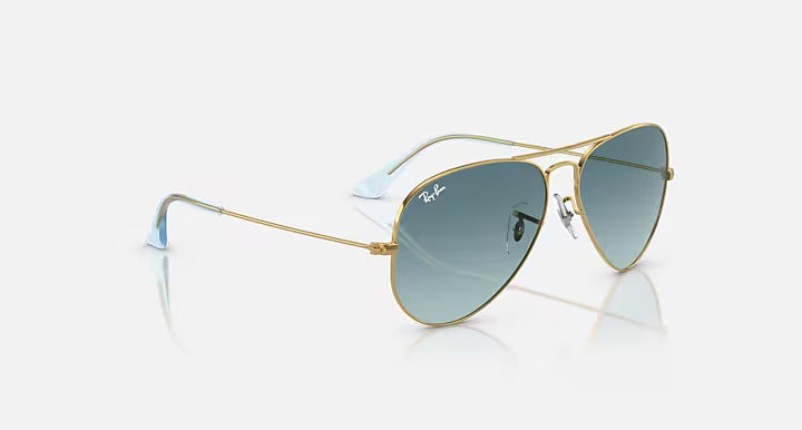 Ray-Ban Aviator Gold & Gradient Blue Sunglasses- Size 58