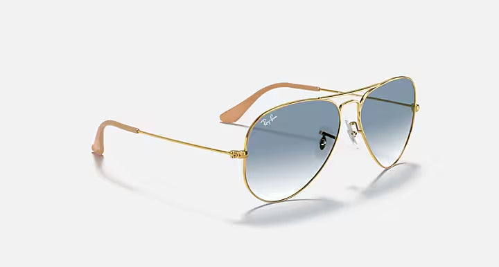 Ray-Ban Aviator Gold & Light Blue Sunglasses-Size 58