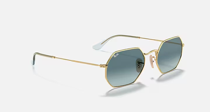 RAY-BAN OCTAGONAL CLASSIC Arista Gold & Blue Gradient Irregular Sunglasses For Unisex L