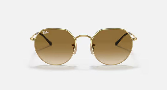 RAY-BAN JACK Arista Gold & Brown Irregular Sunglasses For Unisex XL