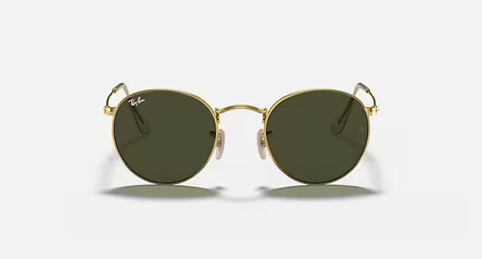 RAY-BAN ROUND METAL Arista Gold & G-15 Green Round Sunglasses For Men L