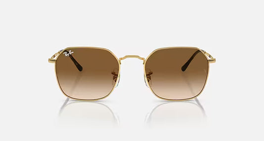 RAY-BAN JIM Arista Gold & Light Brown Irregular Sunglasses For Unisex L