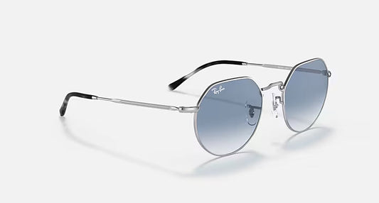 Ray-Ban JACK Silver & Blue Irregular Sunglasses Size 55