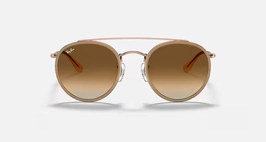 Ray-Ban Round Double Bridge Copper & Light Brown Sunglasses - Size 51