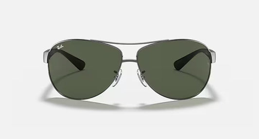 RAY-BAN RB3386 Gunmetal & Dark Green Pilot Sunglasses For Men L
