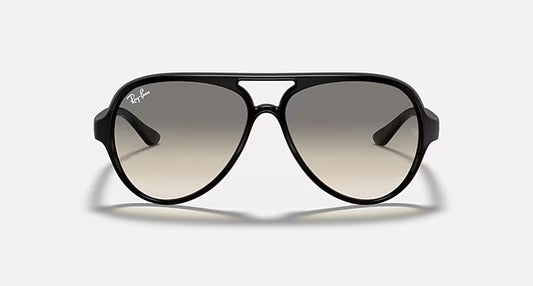 RAY-BAN CATS 5000 CLASSIC Black & Light Grey Gradient Pilot Sunglasses For Men M