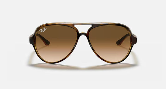 RAY-BAN CATS 5000 CLASSIC Light Havana & Light Brown Gradient Pilot Sunglasses For Men M