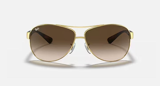RAY-BAN RB3386 Arista Gold & Brown Gradient Pilot Sunglasses For Men L