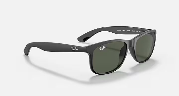 RAY-BAN ANDY Black & Green Square Sunglasses For Men M