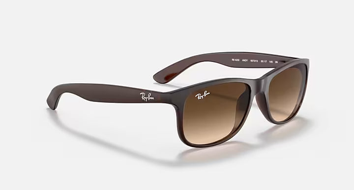 RAY-BAN ANDY Brown & Brown Gradient Square Sunglasses For Men M