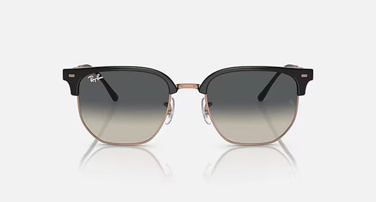 RAY-BAN NEW CLUBMASTER Dark Grey On Rose Gold & Grey Irregular Sunglasses For Unisex L