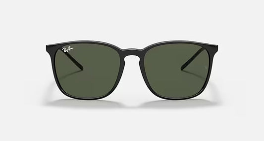 RAY-BAN RB4387 Black & Green Square Sunglasses For Unisex M