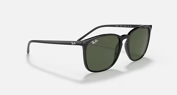 RAY-BAN RB4387 Black & Green Square Sunglasses For Unisex M