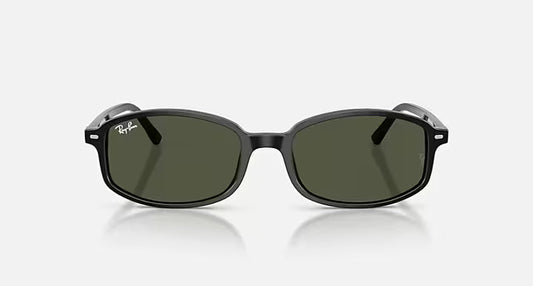 RAY-BAN SAM Black & Green Irregular Sunglasses For Unisex M