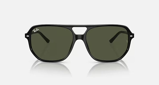 RAY-BAN BILL ONE Black & Green Irregular Sunglasses For Unisex XL