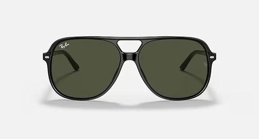 RAY-BAN BILL Black & G-15 Green Square Sunglasses For Unisex M