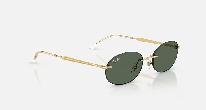 RAY-BAN RB3767 Arista Gold & Dark Green Oval Sunglasses For Unisex S