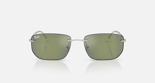 RAY-BAN RB3768 Silver & Green Mirror Green Irregular Sunglasses For Unisex M