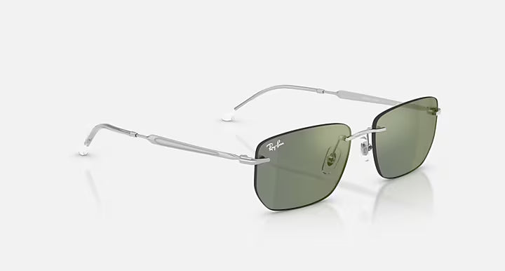RAY-BAN RB3768 Silver & Green Mirror Green Irregular Sunglasses For Unisex M