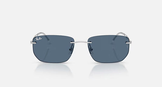 RAY-BAN RB3768 Silver & Dark Blue Irregular Sunglasses For Unisex M