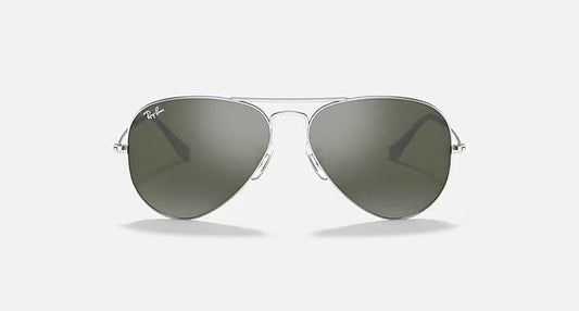 RAY-BAN AVIATOR MIRROR Silver & Grey Pilot Sunglasses For Unisex M
