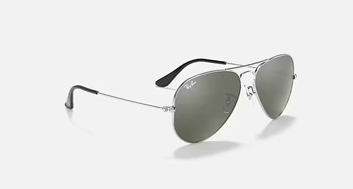 RAY-BAN AVIATOR MIRROR Silver & Grey Pilot Sunglasses For Unisex M