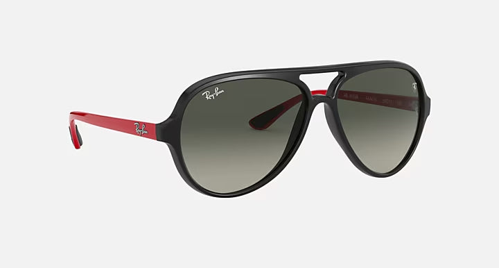 RAY-BAN RB4125M SCUDERIA FERRARI COLLECTION Black & Grey Gradient Pilot Sunglasses For Unisex M