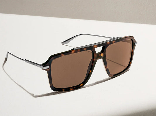 DOLCE & GABBANA DG4477 Havana & Dark Brown Pilot Sunglasses For Men XXL