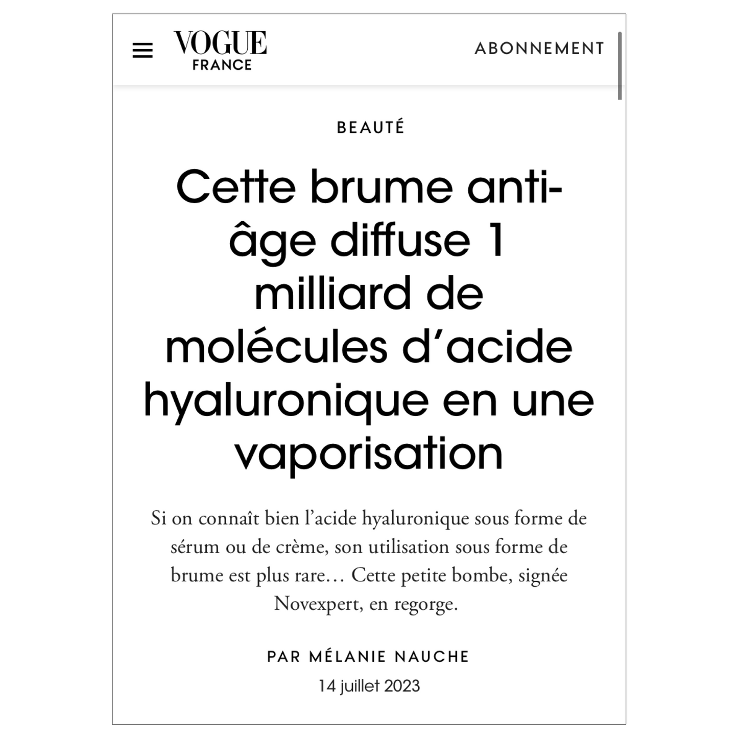 Moisturizing Hyaluronic face Mist