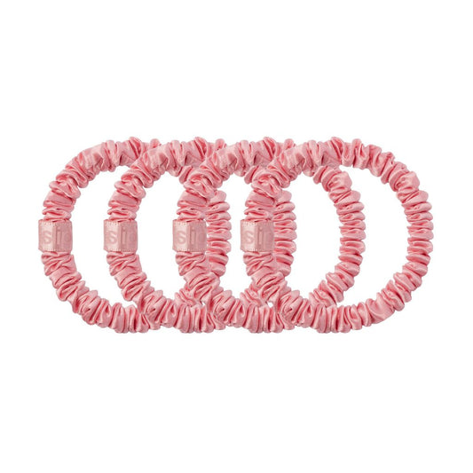 PURE SILK SKINNY SCRUNCHIES - SET OF 4