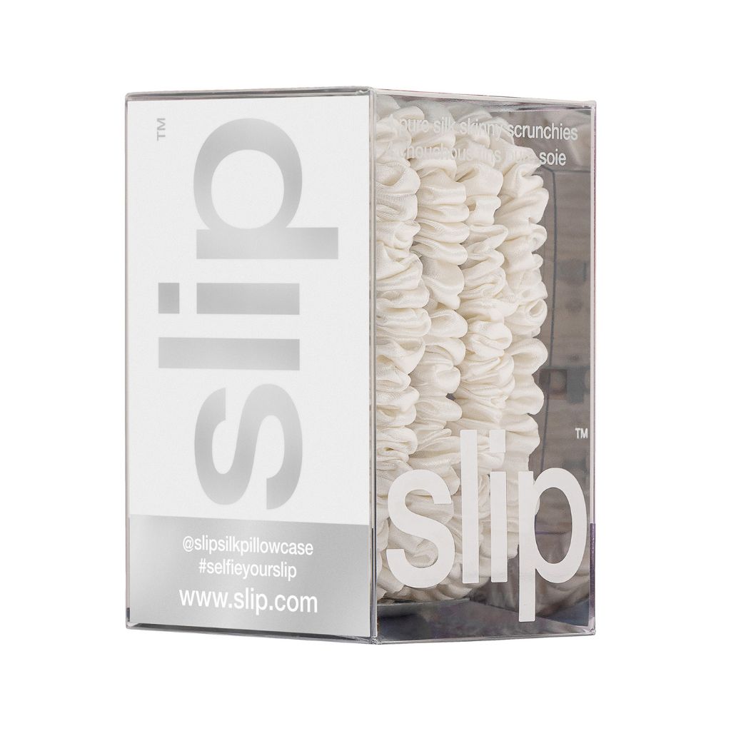 PURE SILK SKINNY SCRUNCHIES - SET OF 4