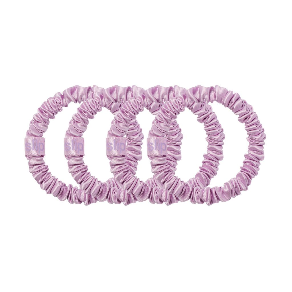 PURE SILK SKINNY SCRUNCHIES - SET OF 4
