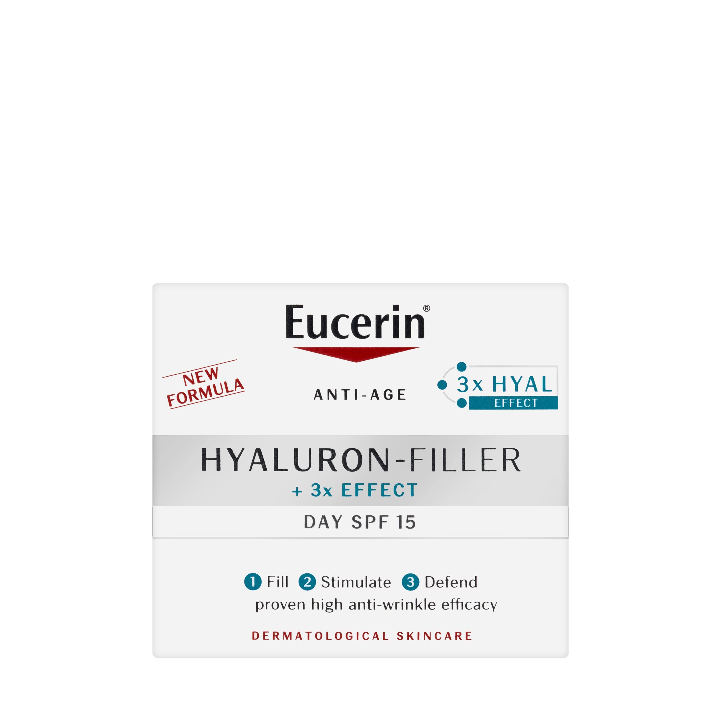 كريم النهار Eucerin Hyaluron-Filler +3x Effect بعامل حماية SPF 15 للبشرة الجافة 50 مل