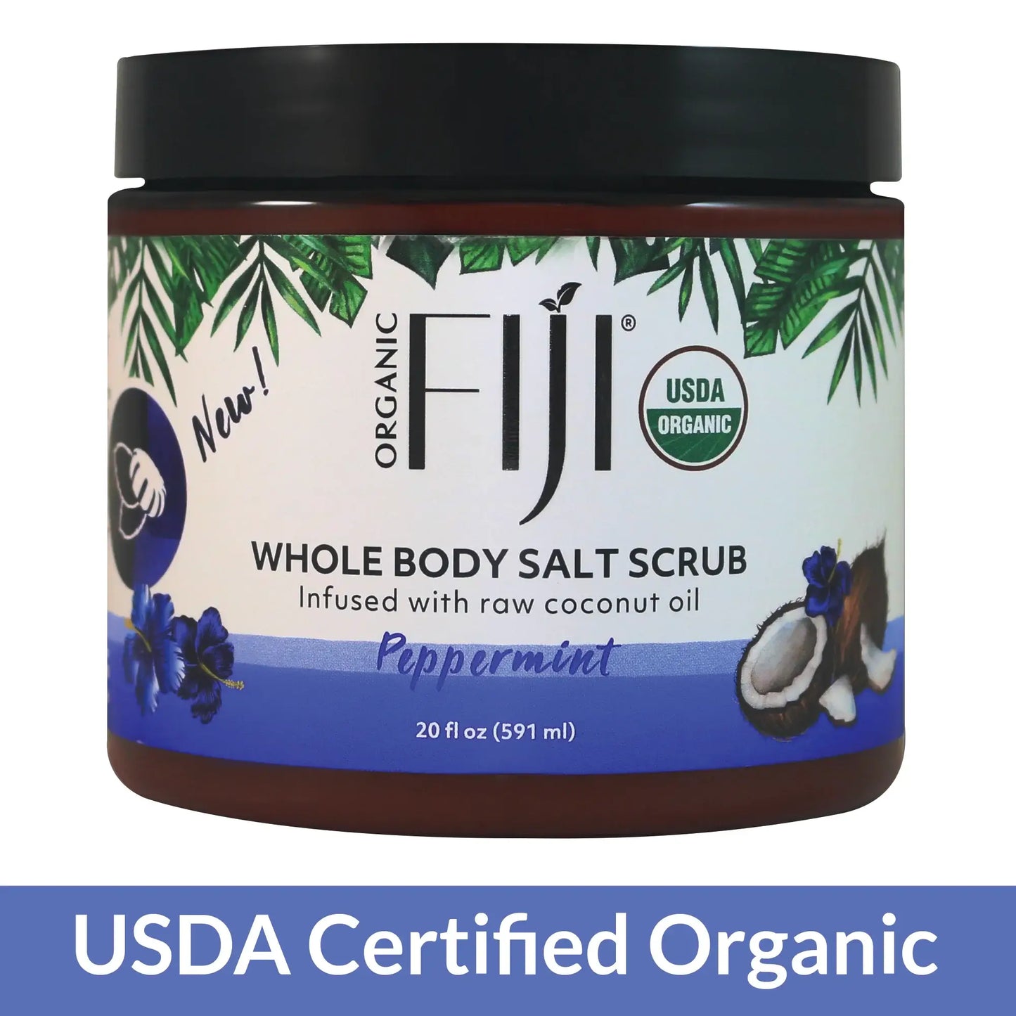 Fiji Organic - Whole Body Sea Salt Scrub infused with coconut oil - Peppermint