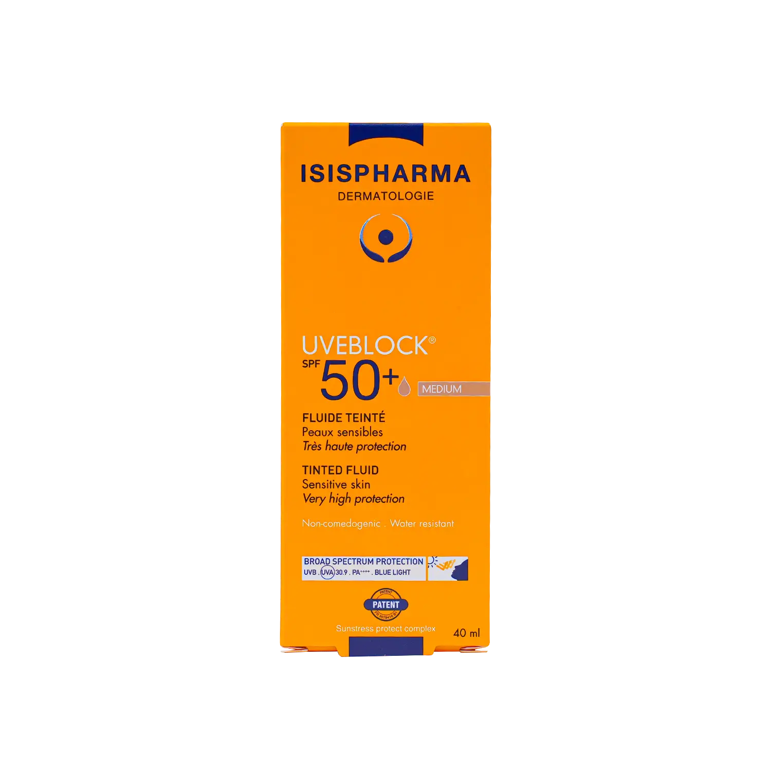 ISIS Pharma UVEBLOCK SPF50+ سائل واقي شمس ملون 40 مل (متوسط)