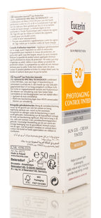 كريم جل الحماية من الشمس Eucerin Photoaging Control Tinted SPF 50+ باللون المتوسط 50 مل