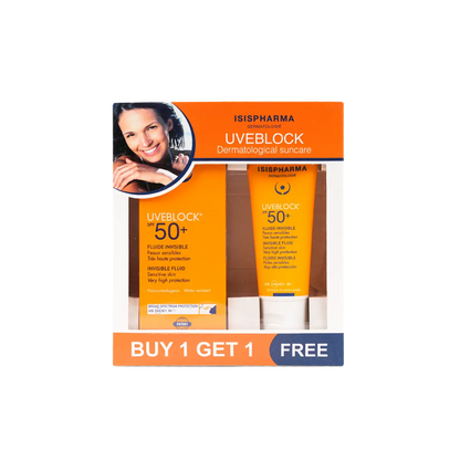 ISIS Pharma UVeblock SPF50+ Fluid Invisible Cream 40ml 1+1 Offer