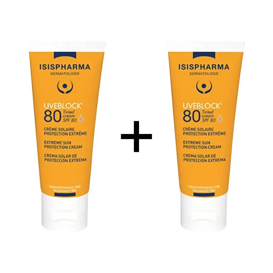 ISIS Pharma UVEBLOCK SPF80 Tinted Cream 40ml 1+1 Offer