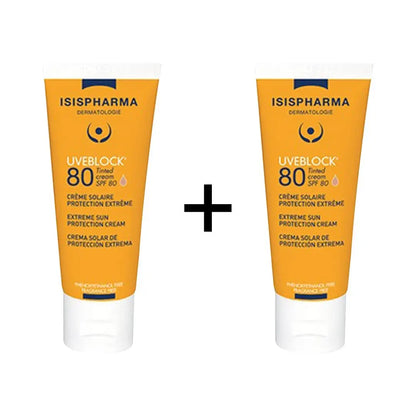 ISIS Pharma UVEBLOCK SPF80 Tinted Cream 40ml 1+1 Offer